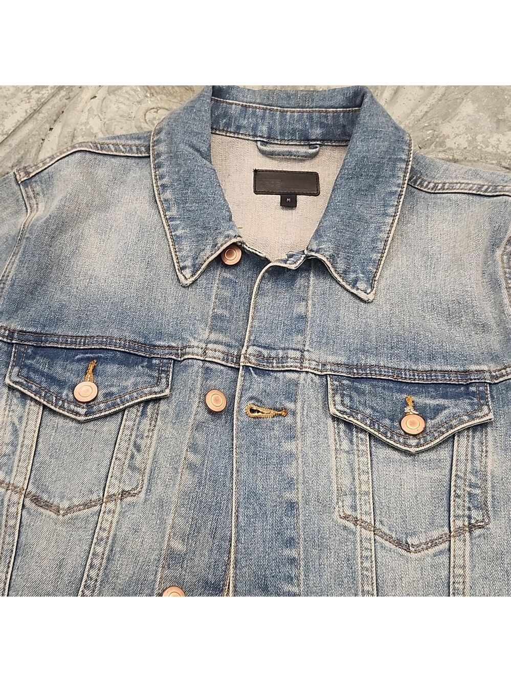 Mens Denim Jean Jacket Medium Size - Picture 5 of 14